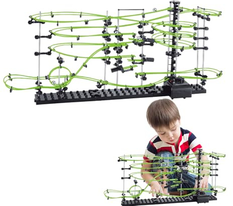 Roller Coaster Kit - Dynamischer Marmorlauf, batteriebetriebenes Labyrinth | STEM Bauen Teenager Spielzeug, kreatives Physik Experiment für Erwachsene Enthusiasten pädagogische Klassenzimmer Aktivität