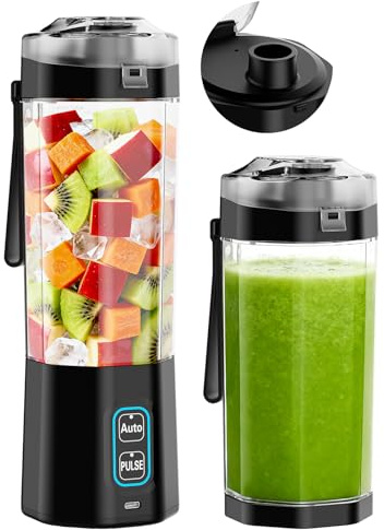 GVODE Blender Mixeur Portable Sans Fil, 700ml Smoothie Mixer, 360W Mini Blender Portable, Batterie 6000mAh USB-C, Étanche IPX8 pour Shakes & Smoothies