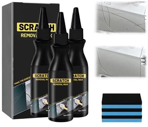 Efface Rayure Profonde Voiture, 2026 Produit Efface Rayure Voiture Car Scratch Remover Avec Eponge, Modèle Crème de réparation de Rayures de Voiture Efface Rayures Anti-Rayures Pâte Réparation (3Pcs)