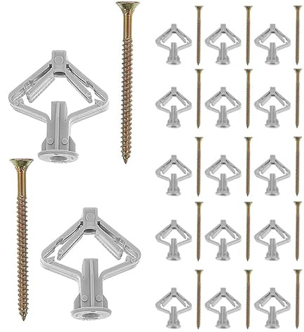 COHEALI 50 Set Kit di Tasselli a Farfalla per Cartongesso con Viti in Acciaio, Ancoraggi in Plastica per Pareti Cave, Resistenza Migliorata e Stabilità per Progetti di Decorazione Casa
