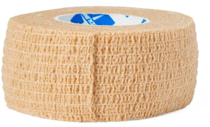 Medline Non-Sterile Self Adherent Cohesive Bandages, Tan, 1 x 5 yds., (2.5 cm x 4.6 m), Not Made from Natural Rubber Latex, Pack of 30
