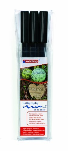 edding 1255 Calligraphy Pen Pack of 3 - Black by, 3 Stück (1er Pack)