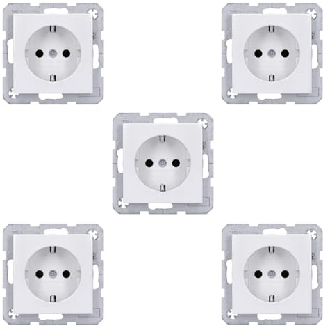 Berker SCHUKO-Steckdose pws/gl 47438989 mit Steckklemmen B.1;B.3;B.7;S.1 Steckdose 4011334277552 (5er Set) (5-Stück)