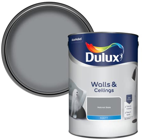 Dulux Walls & Ceilings Matt Emulsion Paint - Natural Slate - 5L