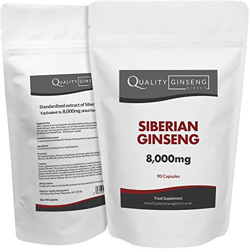 Siberian Ginseng - 8,000mg Capsules - Powerful Formula (90)