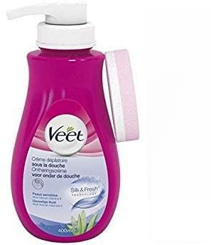 VEET Enthaarungscreme unter der Dusche für Körper und Beine – empfindliche Haut – 400 ml – 2 Stück