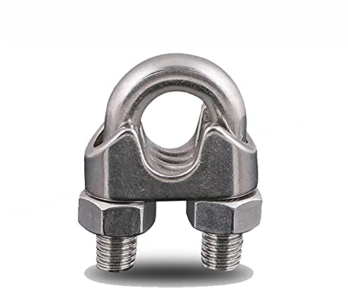 SUPERTOOL Drahtseil-Clip, 304 Edelstahl, Drahtseilklemmen, Kabel-Clip zum Be- und Entladen von Waren, Hissmaschinen usw, silber