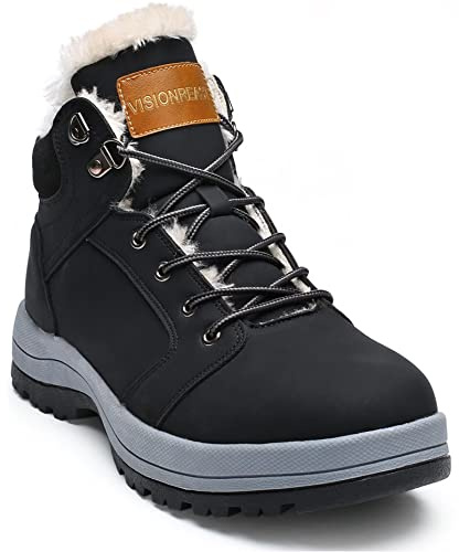 visionreast Botas de invierno acolchadas y cálidas Botas de senderismo impermeables Botas de nieve Botas de invierno de trekking para hombres Cordones de mujer antideslizantes al aire libre