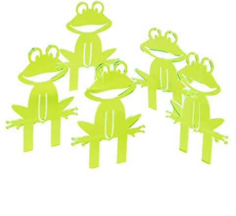 SunCatcher 5er Set Sonnenfänger Garten Stecker, Statuen Figuren 10cm hohe Frosch Dekoration für Garten, Balkon oder Terrasse Farbe:Fluoreszierendes Grün