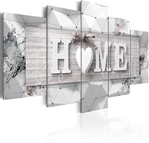 murando - Tableau Acoustique Mots 200x100 cm 5 Parties - Décoration Murale Anti-Bruit Isolation Phonique Bureau Chambre Panneau Insonorisant Impression sur Toile - Artistique m-C-0251-b-n