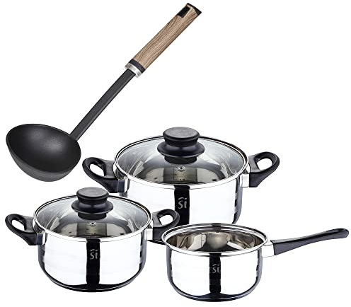 PACK BATERÍA DE COCINA 5 PIEZAS + CAZO DE SOPA 32CM EN NYLON