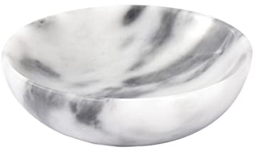 CM CHIC MONDAY 4.72 Inch Mini Decorative Bowls, Natural Small Marble Decorative Bowls for Home Decor, Key Bowl, Coffee Tables Centerpiece, Soap Serving Bowl, Incense Burner, Smudge Bowl