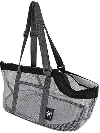 Tragetasche Welpen Kleine Hunde Katze Schultertasche Handtasche Mesh Atmungsaktiv Transporttasche Faltbar Hundetasche Katzentasche Sommer Frühling Haustier Tragebeutel für Outdoor Reise Spaziergang