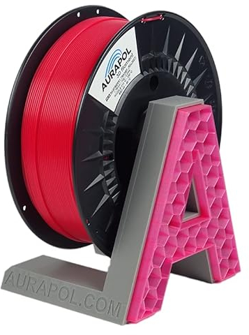 AURAPOL Filament 1.75 PLA mit +/- 0,02 mm Genauigkeit (1kg, rosa/himbeerfarbe) - Biologisch abbaubares 3D Drucker Filament aus PLA - Druckmaterialien kompatibel mit den meisten Druckern