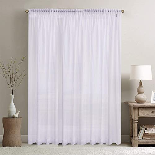 Megachest pure voile extra wide tape top sheer curtain (1 Panel) Voile-snow White, W 116 x L 63 (1 Panel)