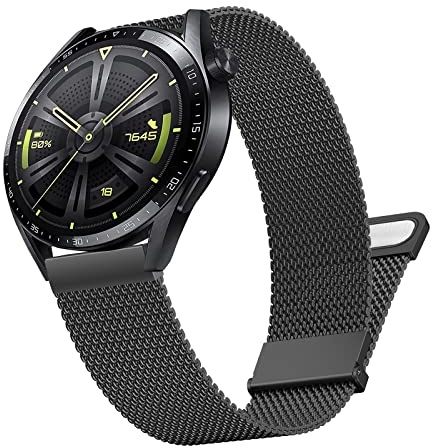 Metallarmband för Huawei Watch GT 3 46 mm/Huawei Watch GT2 46 mm/Watch GT Active/Watch 2 Classic/Galaxy Watch 3 45 mm/Galaxy Watch 46 mm/Honor Watch Magic 46 mm, 22 mm ersättningsarmband i rostfritt