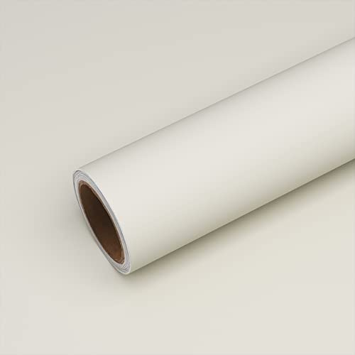 VEELIKE Thick Beige Wallpaper Cream Contact Paper Self Adhesive Sticky Back Plastic Roll Kitchen Cupboard Vinyl Wrap for Furniture Stickers Lining Paper for Drawers Bathroom Waterproof 40 cm x 300 cm