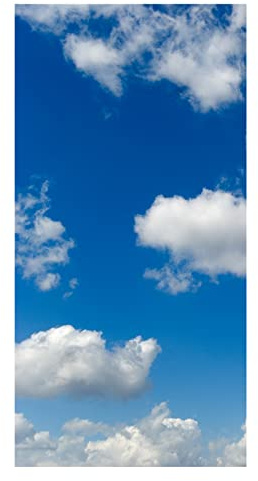 Fensterfolie 3D Fensterfolie Selbstklebend Blickdicht Statische Folie ohne Klebstoff Sichtschutz Milchglas Fensterfolien Büro und Zuhause Dekofolie Anti-UV 60x200 cm - Blauer Himmel Und Weiße Wolken