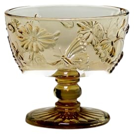 CAPIJIONG 200-300ml Estilo Europeo De Vidrio De Color Helado Postre Copa Vintage Alivio Hogar Helado Fruta Ensalada Bowl-Ice Cream Bowl Champagne