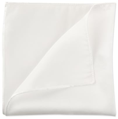 WLLHYF Einstecktücher aus Seide für Herren Einfarbig 34,9 x 34,9 cm, Weiches Vorgefaltetes Einstecktuch Weiße Taschentücher Herrenanzug-Zubehör für Hochzeitsfeier (Weiß)