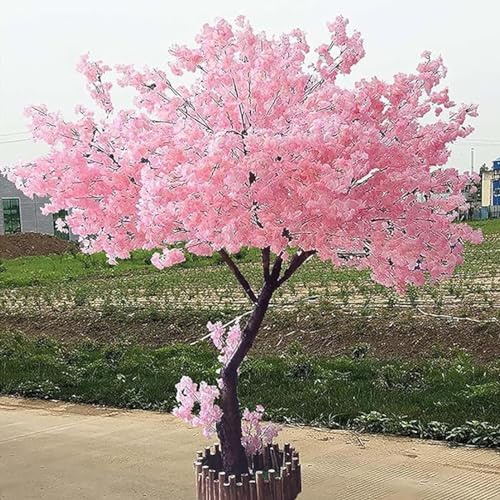 DDZJTPP Cerezo Japonés árbol Artificial Grande árbol Artificial Cereza para La Oficina Al Aire Libre Interior Oficina Plantas Artificiales árbol Los Deseos,Round-2x1.5m/6.6x4.9ft