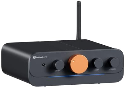 Fosi Audio HT4S Bluetooth Verstärker Hifi Stereo für Außenlautsprecher, 4 Kanal Verstärker für Bass Shaker Sim Racing Cockpit, 4.1/5.0 Ch Home Audio Receiver, AUX/Optischer Eingang mit Fernbedienung