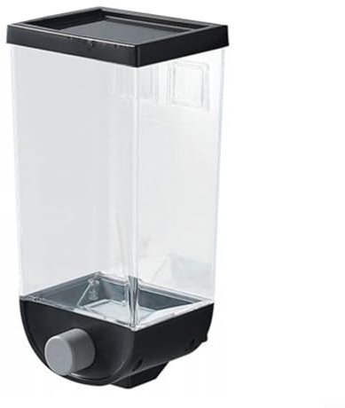 Praktischer Müsli-Spender, platzsparende Wandhalterung, zur Aufbewahrung von Mehl, Zucker, Haferflocken (1,5 l, schwarz)