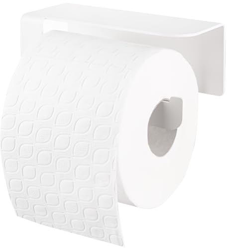 DABSTORY Toilettenpapierhalter Klopapierhalter Klorollenhalter Wandmontage WC Papier Halter Papierhalter Rollenhalter für Badzimmer und Küche Edelstahl Montage Ohne Bohren (Weiß)