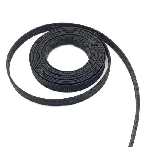 GSCLZ Kabelschlauch 5/10M Cable Sleeve 2 4 6 8 10 12 14 16 18 20 25 30 35 40 mm Expandable Cover Insulation Braided Nylon Sheath Wire Wrap Black Kabelmanagement-HüLse(6MM_5M)