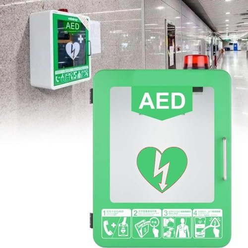 SXTYFBB Tragbare AED-Aufbewahrungstasche Notfall-Instrumentenbehälter, AED-Defibrillator-Aufbewahrungsschrank, wandmontierte Kunststoff-Defibrillationsalarmbox, Trennwand kann installiert Werden