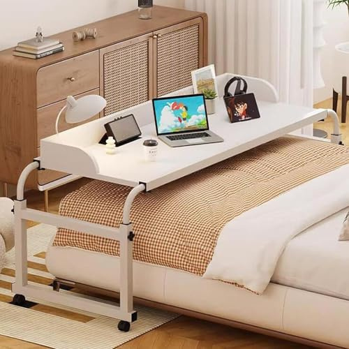 MEYEBP Table De Lit à roulettes Bedtable, Table De Lit à Hauteur Réglable, Bureau à roulettes Au-Dessus du Lit, Bureau Médical à roulettes pour L'hôpital Et La Maison, King Beds