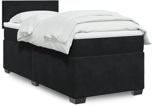qohoio Boxspringbett mit Matratze Schwarz 80x200 cm Betten Bett Mit Matratze Bett Boxspringbett Schlafzimmer MöBel Samt - 3286158