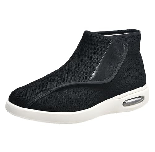 Jesajemi Zapatillas Cómodas Ancho Especial Zapatos Pies AnchosBlack,43EU