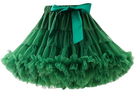 Tutu Niña Falda Tul Niña Falda Tutu Niña Tutú Niña Petticoat Tulle Skirt Tutu Infantil Fiesta Tutús Faldas de Tul Faldas Tutu Niña Tutu para Niñas Corta Tutu Princesa de Niña Tutu Chica Carnaval Verde