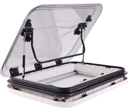 RV Caravan Roof Vent Hatch with LED Light Conversion Kit for Caravan Trailer Campervan Motorhome Roof Window - Camper Roof Window with LED Light