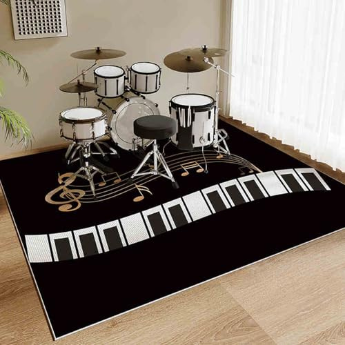 JaevKwzy Alfombrilla de Tambor Antideslizante Insonorizada Alfombra para Batería para Caja de Bombo y Otros Instrumentos Musicales Alfombra Profesional de Jazz Alfombrilla de Tambor 110 x 80 cm