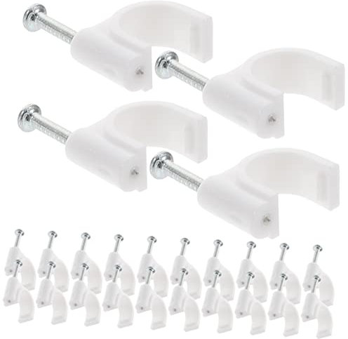 PHENOFICE 500 Pièces Boucle Du Cordon D'alimentation Porte-cordons Pour Câbles Serrer Pinces à Clips -câbles Duplex Pour Câbles Métalliques Colliers De Serrage Corde Blanche Pp