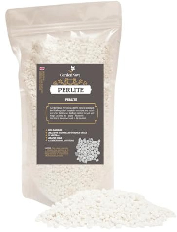 Premium Organic PERLITE - Horticultural Soil Amendment for Indoor & Outdoor Container Plants for Drainage Management and Enhanced Growth - 3 Liters Bag