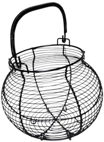 Ymxygz Cesta Redonda De Alambre para Huevos De Gallina Y Frutas/Verduras, Color, Estilo Rústico, Decorativa, con Asa.