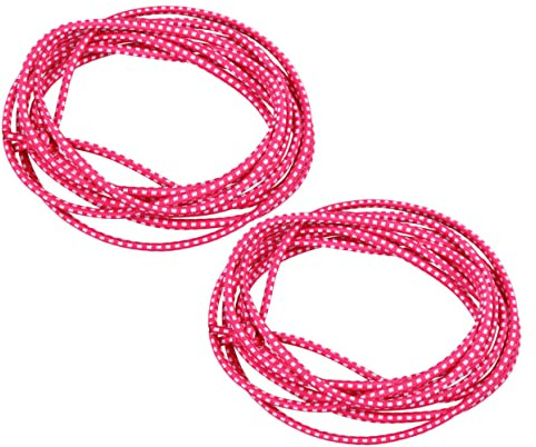 HEALSOPTHY Juguete De Cuerda para Saltar Niños Niñas Talla Pequeña Banda Elástica Flexible Uso Exterior Recreativo Juego Infantil Clásico Pack 2 Unidades Rosa y Blanco