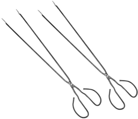 Gatuida 2 Piezas Pinzas Para Incendios Alargadas De Pinzas Metálicas Para Barbacoa Exterior Para Limpieza De Chimeneas y Hogares