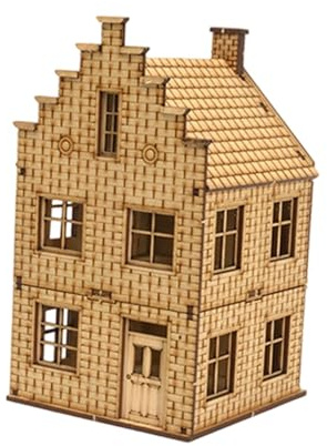 Colcolo Kit de Maison Miniature en Bois à Assembler, Construction 3D, Modèle de Maison Historique à l'Échelle 1/72, Architecture Européenne, Maquette à Assembler pour Débutants et Experts, Style A