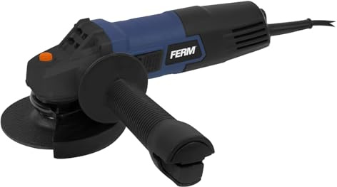 FERM AGM1141 Amoladora Angular 500W para Discos 115mm | Diseño Compacto | Empuñadura Lateral | Protector Ajustable | 3m Cable | Spindle Lock