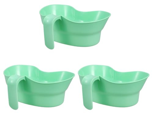 BIUDECO Set 3 Pezzi Tazze per Risciacquo Orale e Bacinella per Vomito Curva in Plastica Leggera per Pazienti Allettati Anziani Mobilità Ridotta, Accessori per Igiene Orale e