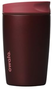 Owala SmoothSip Slider Stainless Steel Coffee Tumbler, 355ml, Black Cherry | Leakproof Slider Lid | Patented SmoothSip Spout | Cup-Holder Friendly | BPA, Lead, and Phthalate-Free | Hot & Cold Drinks
