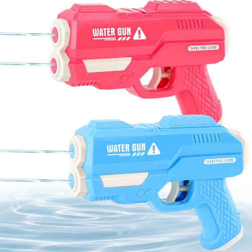 2 Pack Water Guns for Kids Dual Nozzle Water Pistols Outdoor Play