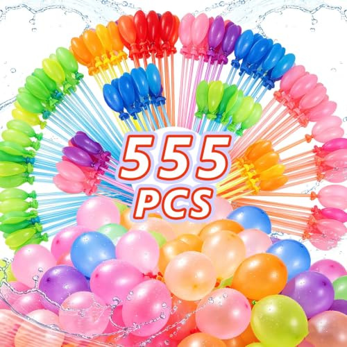 NEXVORA Wasserballons für Kinder, 555 Stück, schnell befüllbar, selbstdichtend