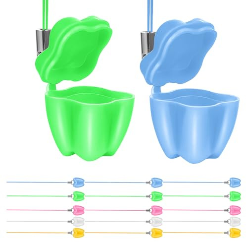 GLEAVI Caja para Guardar 20 Dientes de Leche para Ñiño, Organizador Portátil de Plástico Diseño en Forma de Diente, Compacto y Decorativo