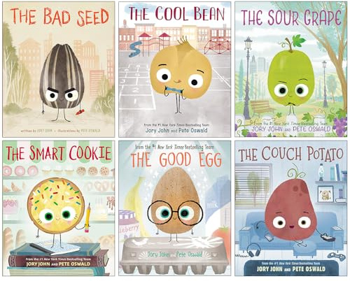 The Food Group The Bad Seed Series 6 Books Collection Set By Jory John(The Bad Seed, The Good Egg, The Cool Bean, The Couch Potato, The Smart Cookie & The Sour Grape)