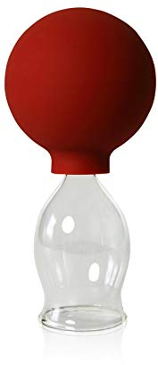 Lauschaer Glas Schröpfglas mit Saugball 30mm zum professionellen, medizinischen, feuerlosen Schröpfen mundgeblasen handgeformt, Schröpfglas, Schröpfgläser